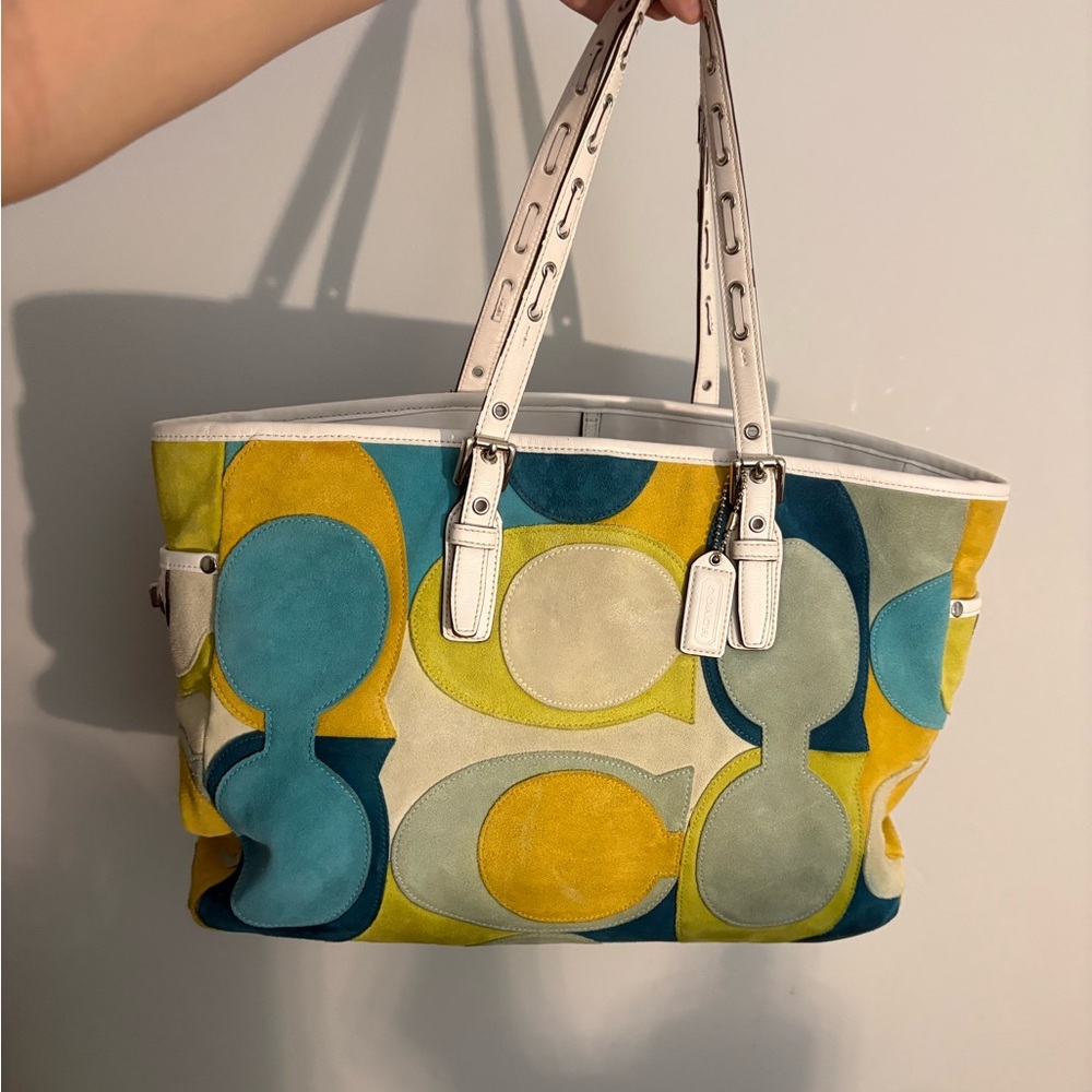 Vintage Coach Suede Tote Bag